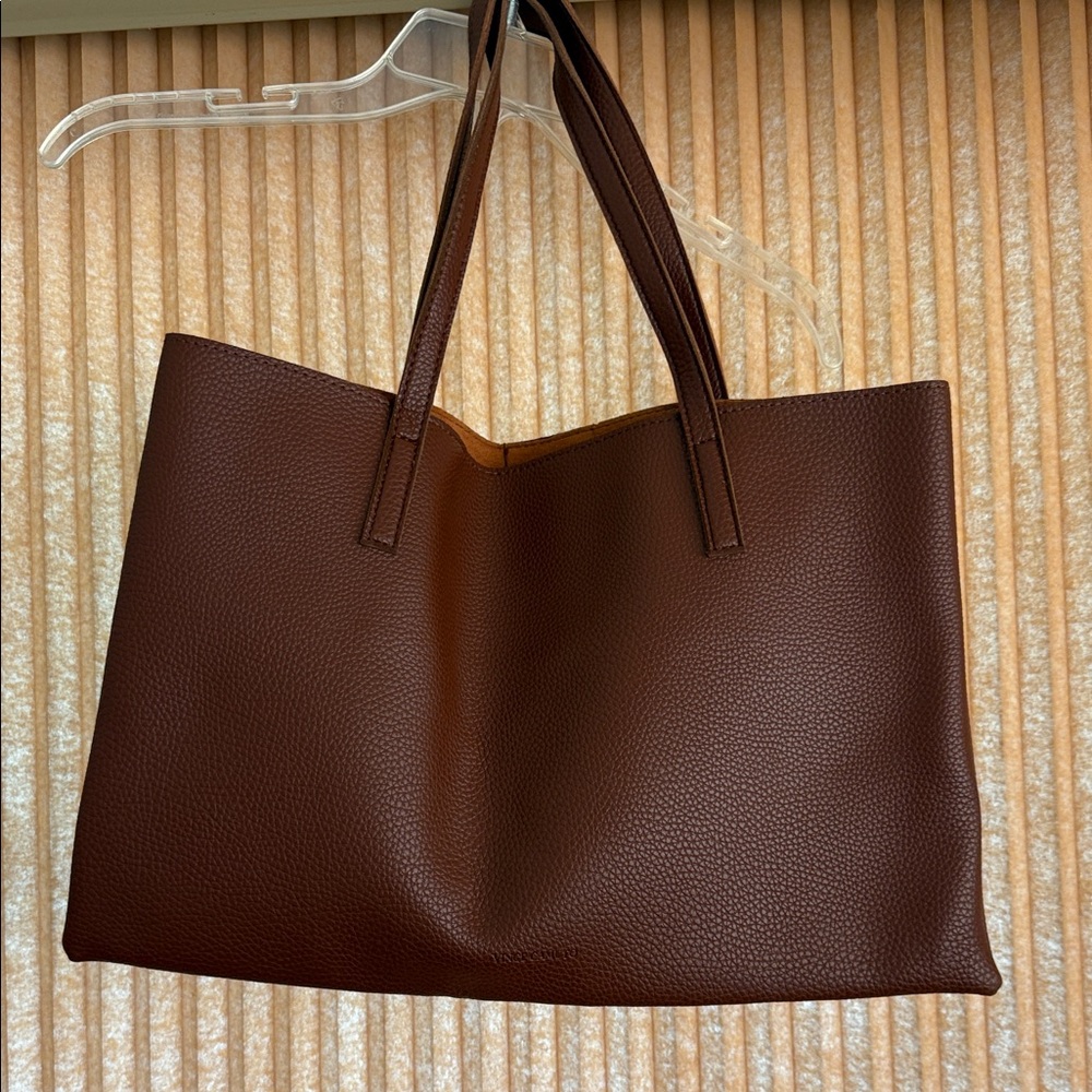 Vince Camuto Two-Tone Brown and Black Tote - Picture 3 of 4